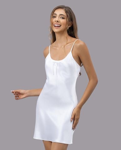 VERA - Đầm ngắn mặc nhà satin trơn hai dây 