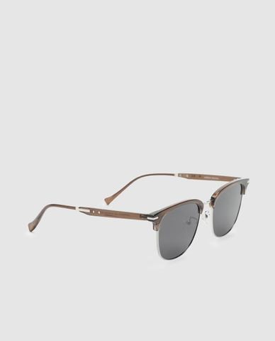  URBAN REVIVO - Kính mát nam gọng tròn nửa viền 