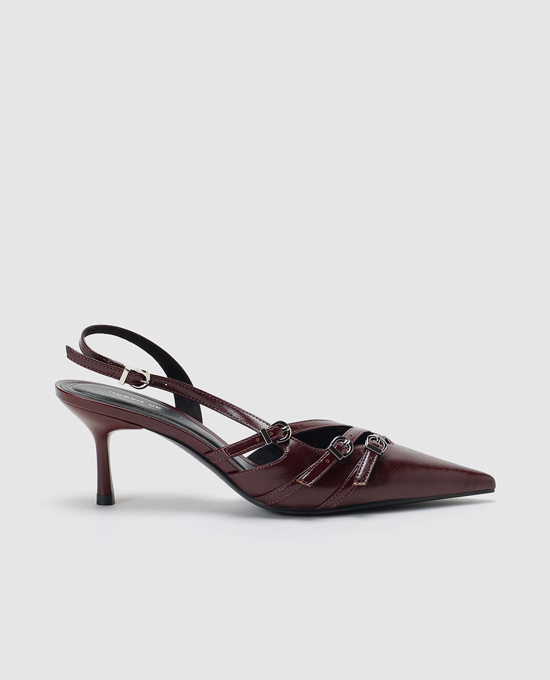URBAN REVIVO - Giày sandals cao gót nữ mũi nhọn khóa cài