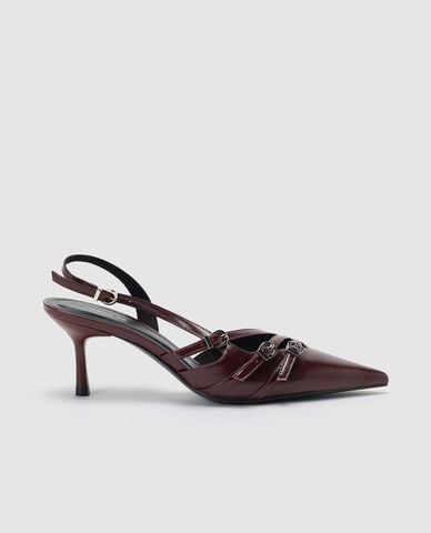  URBAN REVIVO - Giày sandals cao gót nữ mũi nhọn khóa cài 