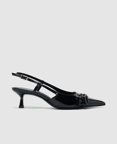  URBAN REVIVO - Giày sandals cao gót nữ mũi nhọn khóa gài 