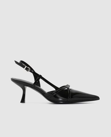  URBAN REVIVO - Giày sandals cao gót nữ mũi nhọn dây đan 