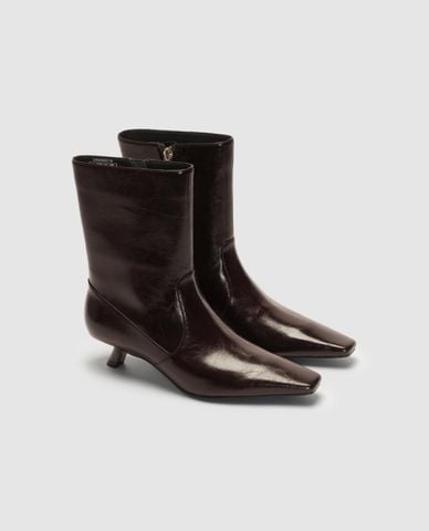  URBAN REVIVO - Giày boots cao gót nữ cổ cao mũi nhọn 