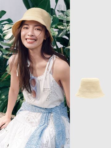  URBAN REVIVO - Nón bucket unisex đan móc 