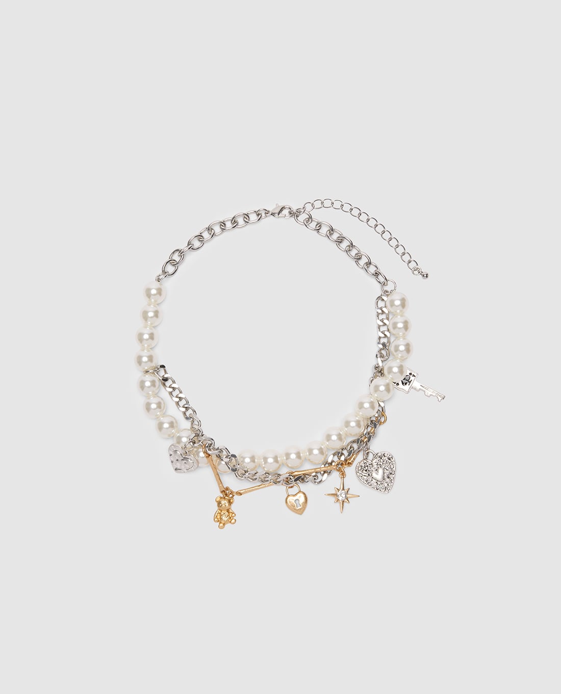 URBAN REVIVO - Vòng cổ nữ phối ngọc trai và charm