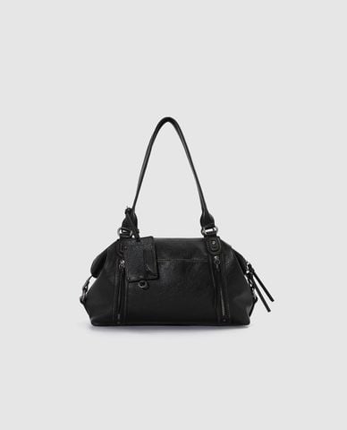  URBAN REVIVO - Túi xách nữ phối khóa zip đa ngăn 