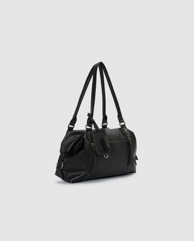  URBAN REVIVO - Túi xách nữ phối khóa zip đa ngăn 