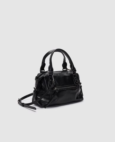  URBAN REVIVO - Túi xách nữ hình thang phối khóa zip 