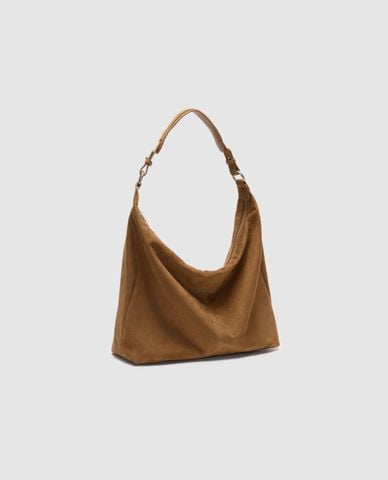  URBAN REVIVO - Túi đeo vai nữ phom hobo khóa kéo 