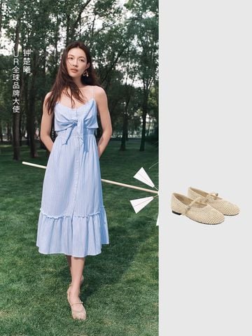  URBAN REVIVO - Giày búp bê nữ đế bệt quai đan 