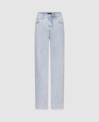  URBAN REVIVO - Quần jeans nữ ống đứng thời trang 