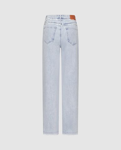  URBAN REVIVO - Quần jeans nữ ống đứng thời trang 