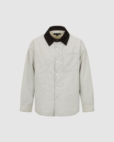  URBAN REVIVO - Áo khoác sơ mi nam phối cổ tương phản 