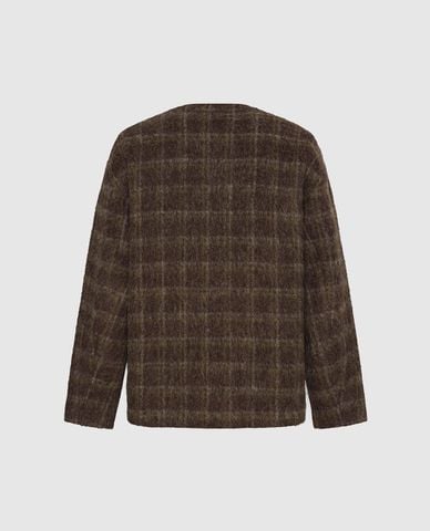  URBAN REVIVO - Áo khoác cardigan nam cổ V họa tiết kẻ ô 