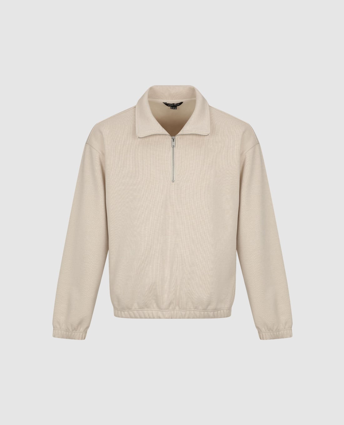 URBAN REVIVO - Áo sweatshirt nam cổ bẻ tay dài khóa kéo