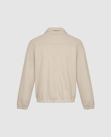 URBAN REVIVO - Áo sweatshirt nam cổ bẻ tay dài khóa kéo 