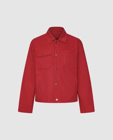  URBAN REVIVO - Áo khoác denim nam tay dài phối khuy 