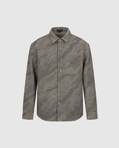  URBAN REVIVO - Áo sơ mi nam tay dài họa tiết trừu tượng 