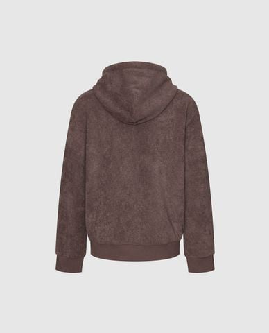  URBAN REVIVO - Áo hoodie nam tay dài phối dây rút 