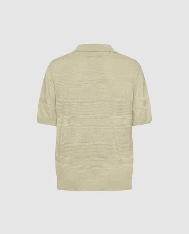  URBAN REVIVO - Áo polo nam dệt kim tay ngắn bo gấu 