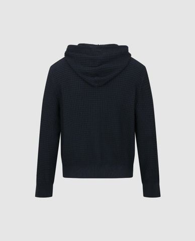  URBAN REVIVO - Áo khoác dệt kim nam tay dài phối mũ 