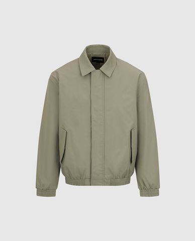  URBAN REVIVO - Áo khoác bomber nam cổ bẻ tay dài 