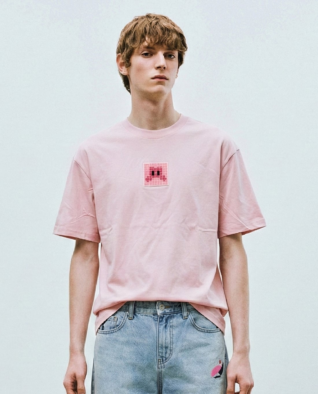 URBAN REVIVO - Áo thun nam cổ tròn tay ngắn in họa tiết