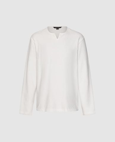  URBAN REVIVO - Áo thun nam cổ henley tay dài 
