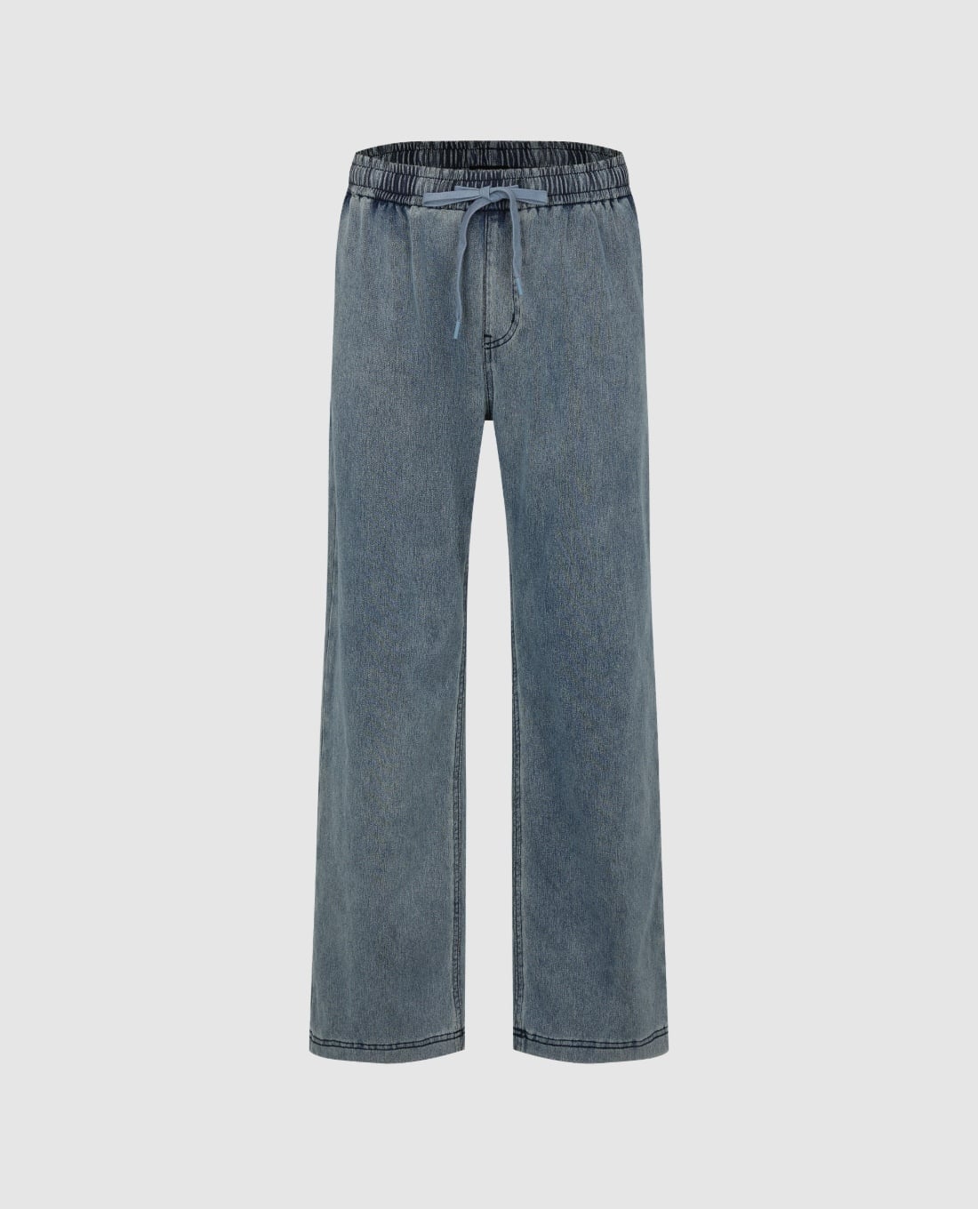 URBAN REVIVO - Quần jeans nam ống đứng lưng thun