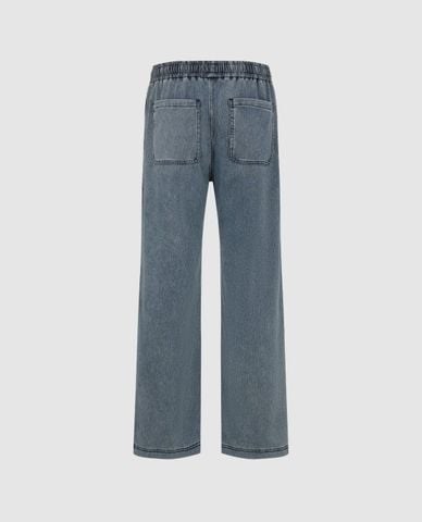  URBAN REVIVO - Quần jeans nam ống đứng lưng thun 