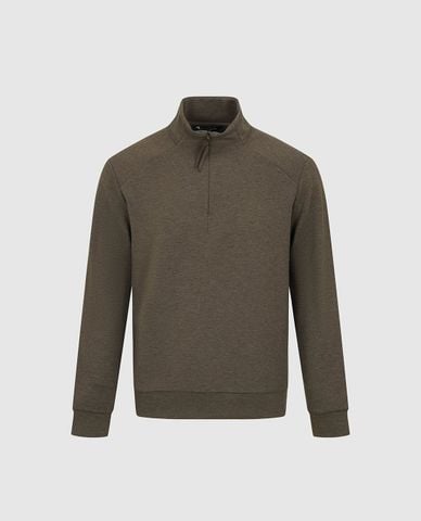  URBAN REVIVO - Áo sweatshirt nam cổ trụ khóa kéo 