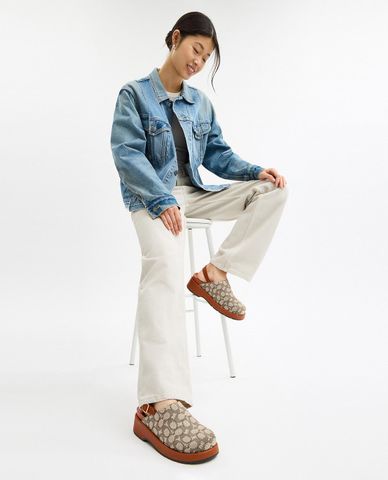  COACH - Giày clog nữ mũi tròn Sculpted C 