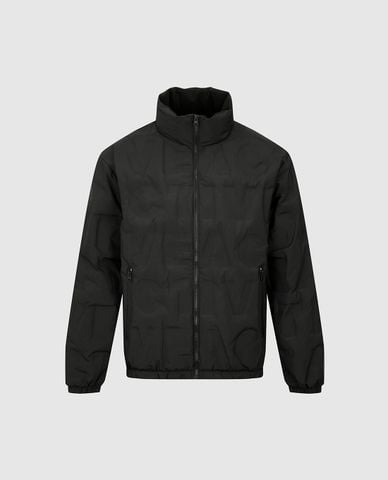  URBAN REVIVO - Áo khoác phao nam cổ trụ họa tiết chữ nổi 