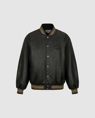  URBAN REVIVO - Áo khoác bomber nam bo sọc nút bấm 