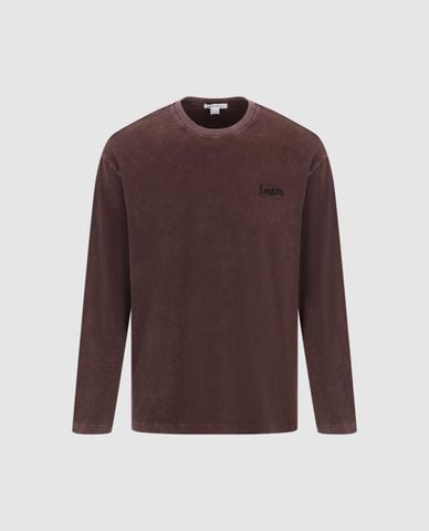  URBAN REVIVO - Áo thun nam cổ tròn tay dài in chữ 