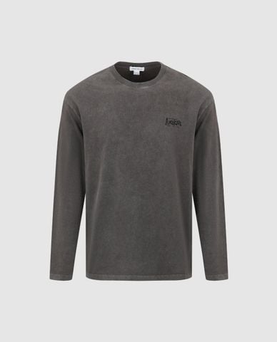  URBAN REVIVO - Áo thun nam cổ tròn tay dài in chữ 