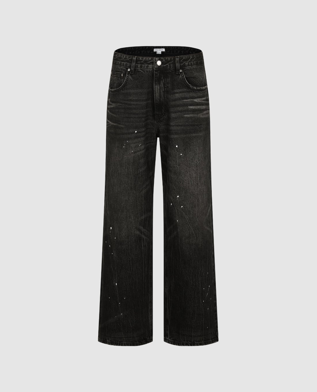 URBAN REVIVO - Quần jeans nam ống rộng hiệu ứng vẩy sơn