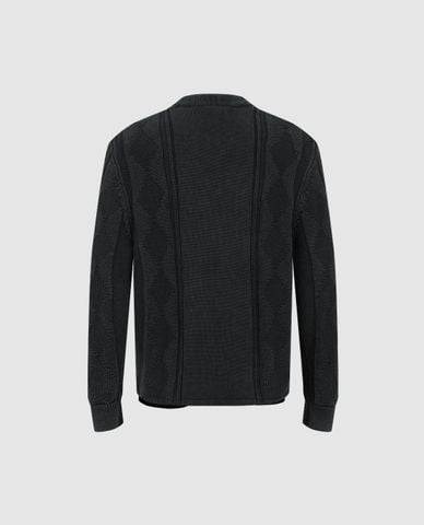  URBAN REVIVO - Áo khoác cardigan nam cổ V dệt họa tiết 