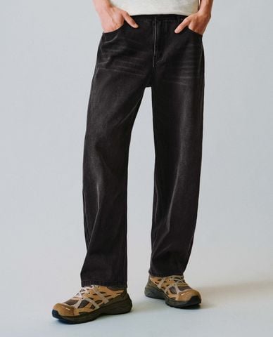  URBAN REVIVO - Quần jeans nam ống rộng cổ điển 