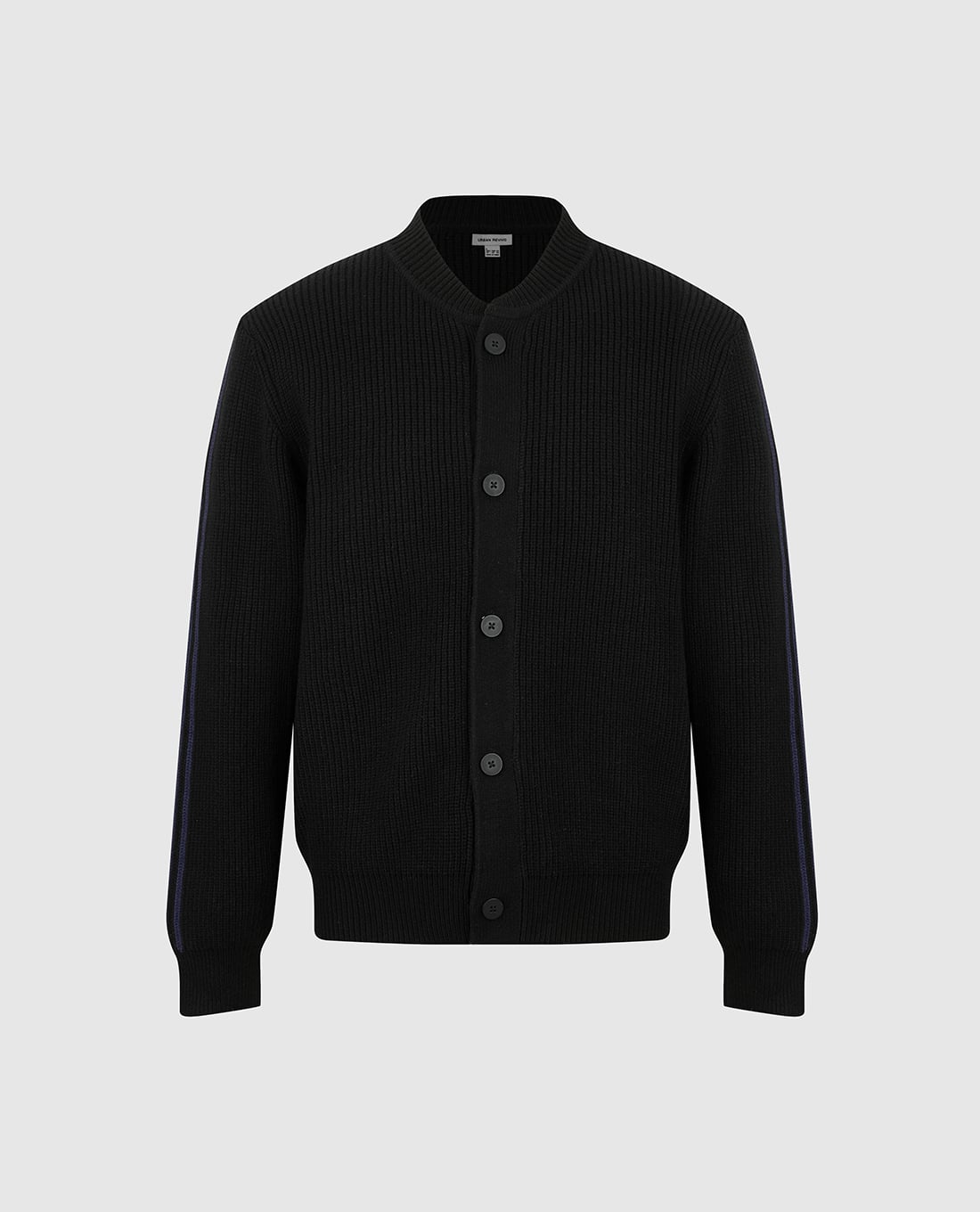 URBAN REVIVO - Áo khoác cardigan nam tay dài phối sọc