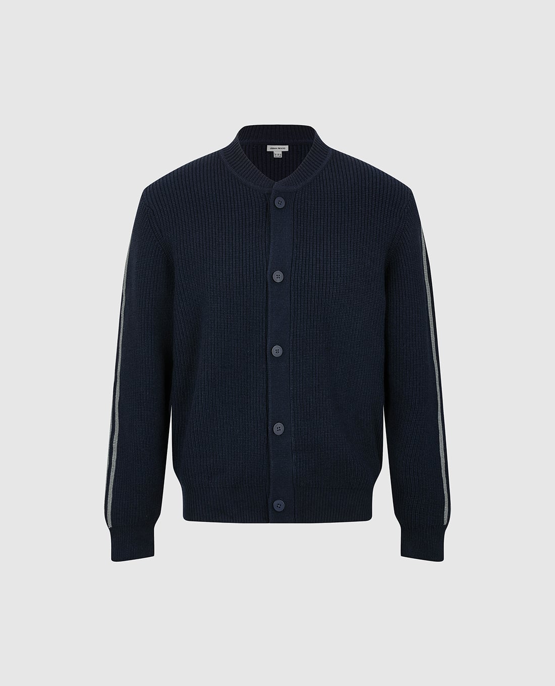 URBAN REVIVO - Áo khoác cardigan nam tay dài phối sọc