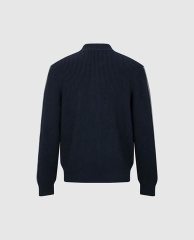  URBAN REVIVO - Áo khoác cardigan nam tay dài phối sọc 