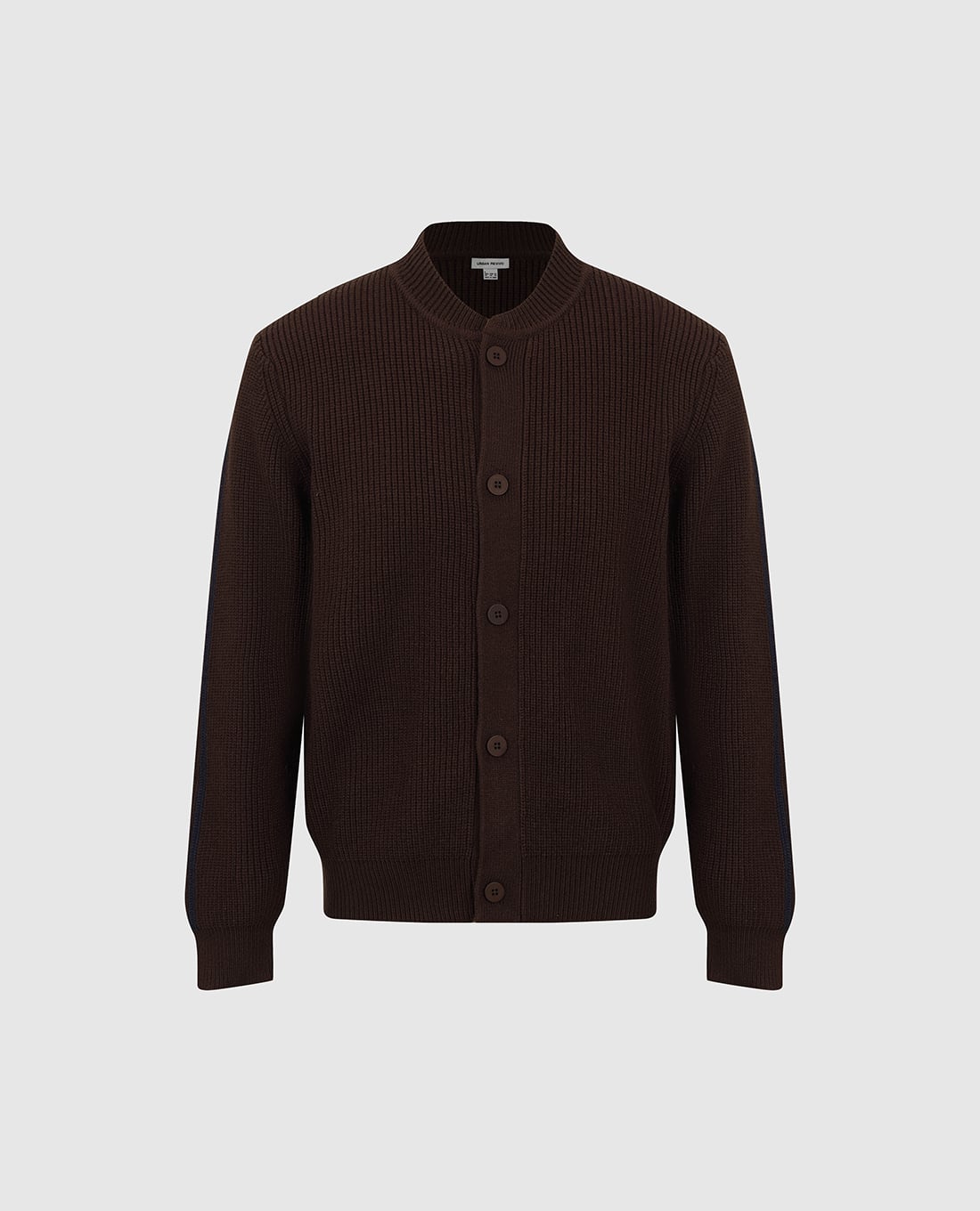 URBAN REVIVO - Áo khoác cardigan nam tay dài phối sọc