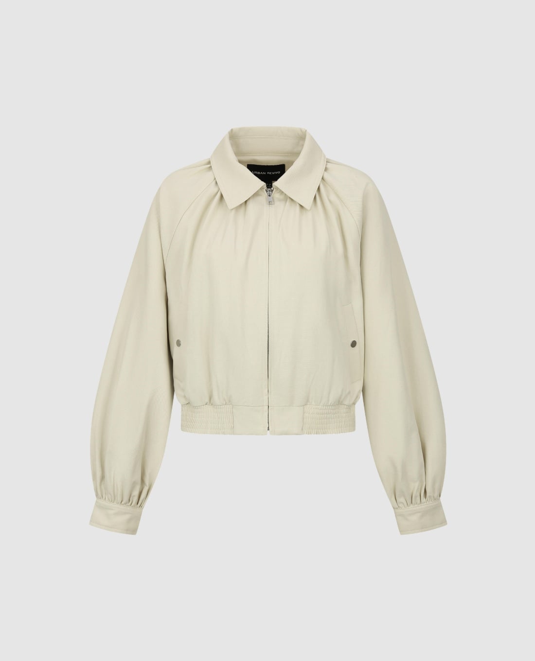 URBAN REVIVO - Áo khoác bomber nữ cổ bẻ khoá kéo