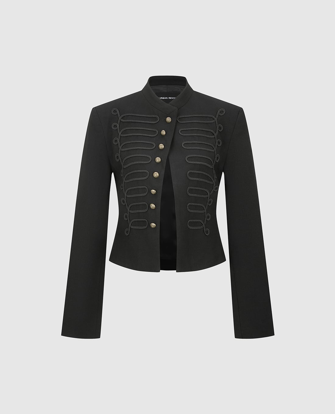 URBAN REVIVO - Áo khoác croptop nữ tay dài phối nút