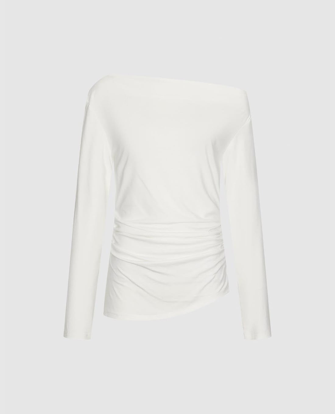 URBAN REVIVO - Áo kiểu nữ lệch vai tay dài phom ôm