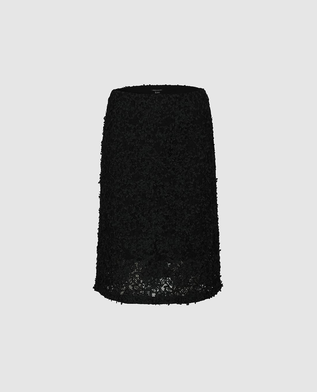 URBAN REVIVO - Chân váy phom suông midi ren nổi