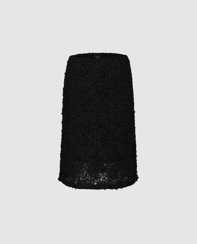  URBAN REVIVO - Chân váy phom suông midi ren nổi 