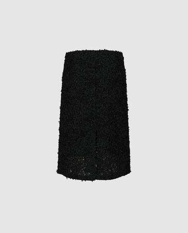  URBAN REVIVO - Chân váy phom suông midi ren nổi 