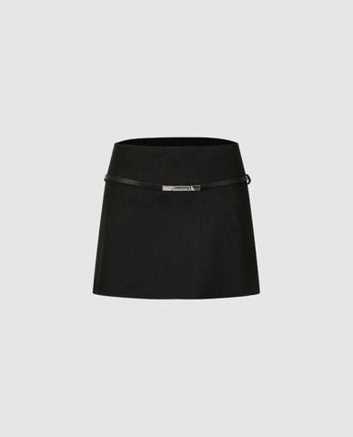  URBAN REVIVO - Chân váy chữ A mini kèm thắt lưng 